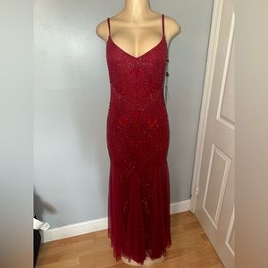 Adrianna paper red beaded dress